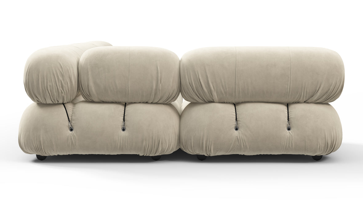 Belia - Belia Sectional, Left Corner, Eggshell Vegan Suede