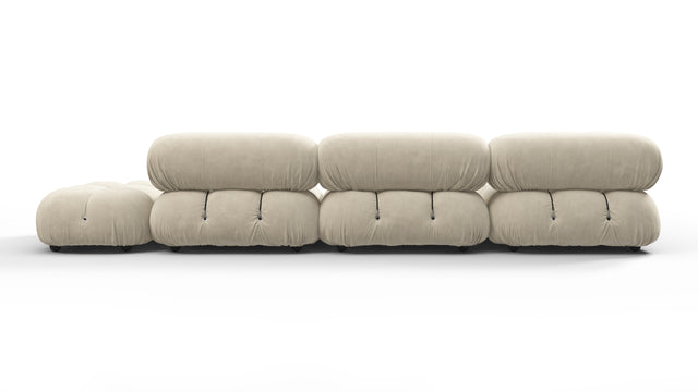 Belia - Belia Sectional, Left Corner, Eggshell Vegan Suede