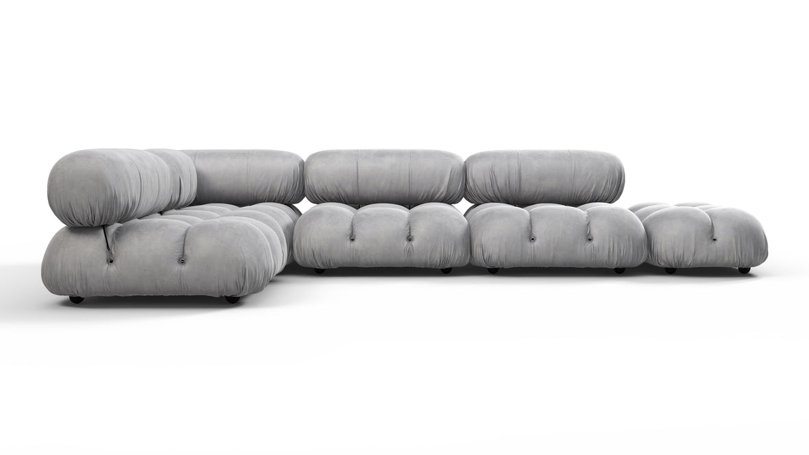 Belia - Belia Sectional, Left Corner, Light Gray Velvet