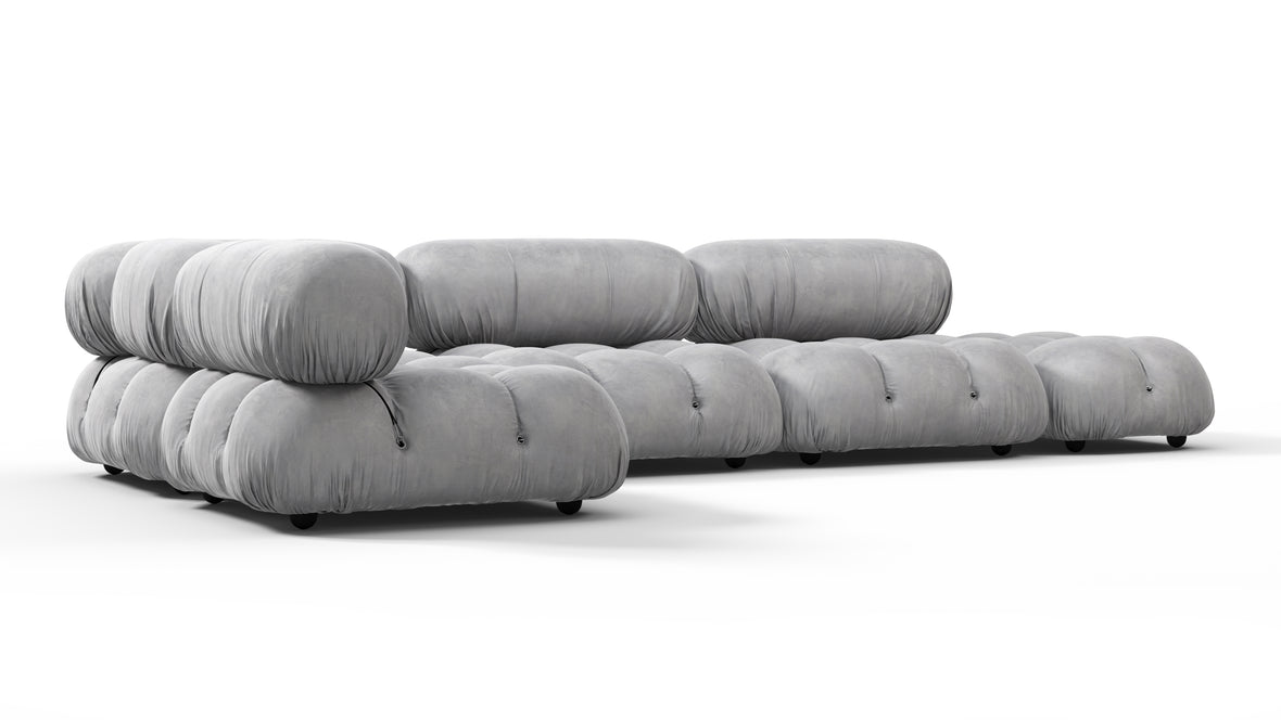 Belia - Belia Sectional, Left Corner, Light Gray Velvet