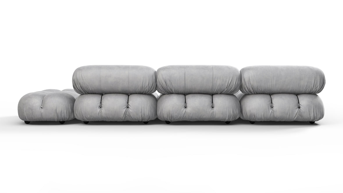 Belia - Belia Sectional, Left Corner, Light Gray Velvet