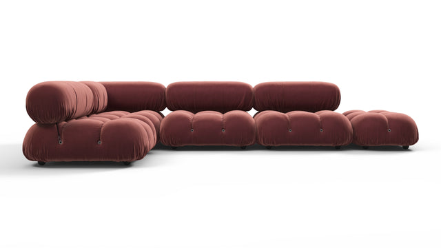 Belia - Belia Sectional, Left Corner, Maroon Velvet