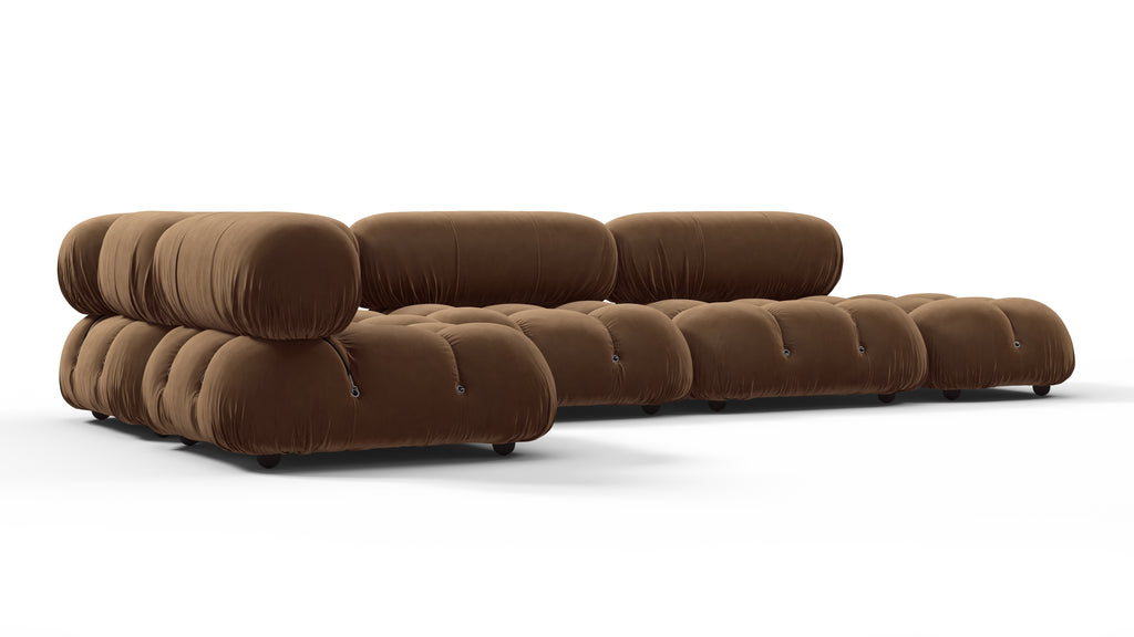 Belia Sectional, Left Corner, Mocha Velvet 