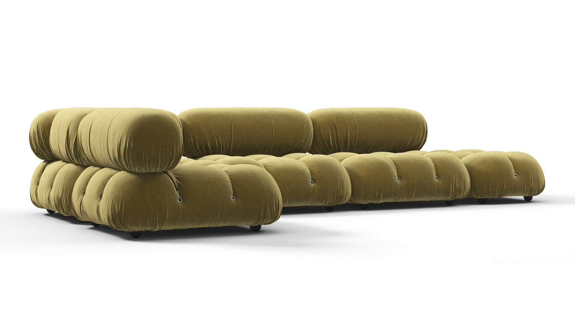 Belia - Belia Sectional, Left Corner, Olive Gold Velvet