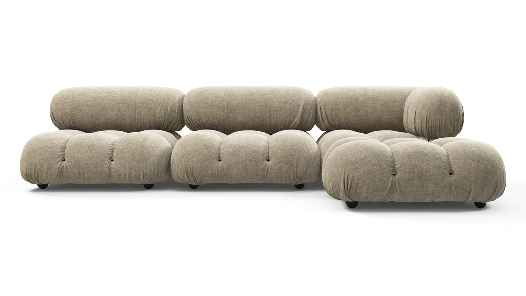 Belia Sectional, Right Chaise, Beige Gray Chenille | Interior Icons