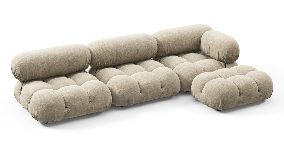 Belia - Belia Sectional, Right Chaise, Beige Gray Chenille