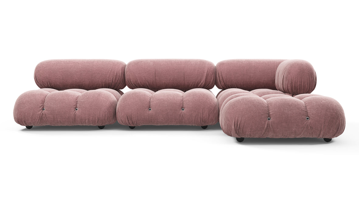 Belia - Belia Sectional, Right Chaise, Dusty Pink Chenille