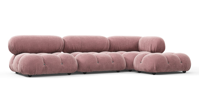 Belia - Belia Sectional, Right Chaise, Dusty Pink Chenille