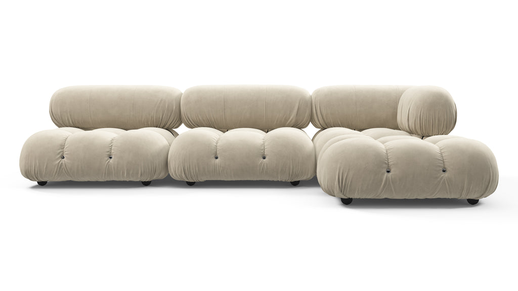 Belia Sectional, Right Chaise, Eggshell Vegan Suede | Interior Icons