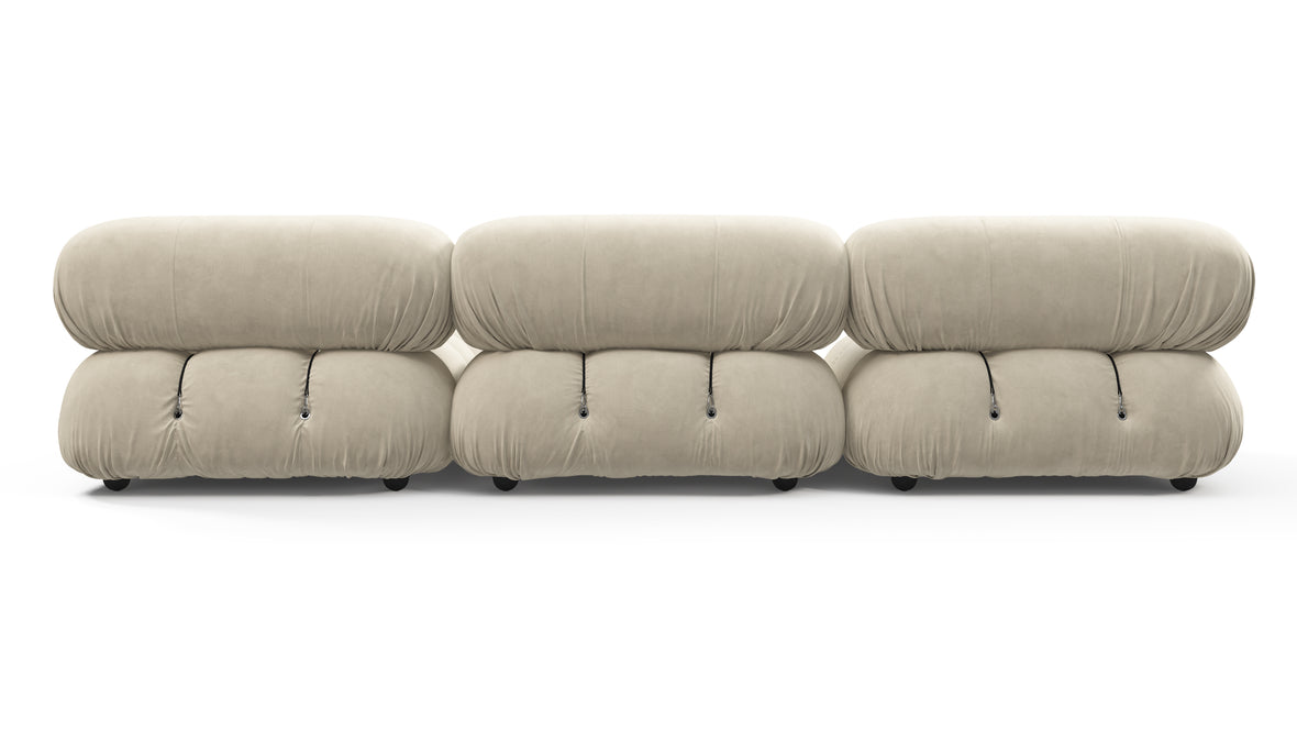 Belia - Belia Sectional, Right Chaise, Eggshell Vegan Suede