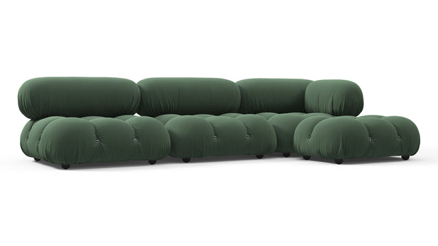 Belia - Belia Sectional, Right Chaise, Evergreen Brushed Weave