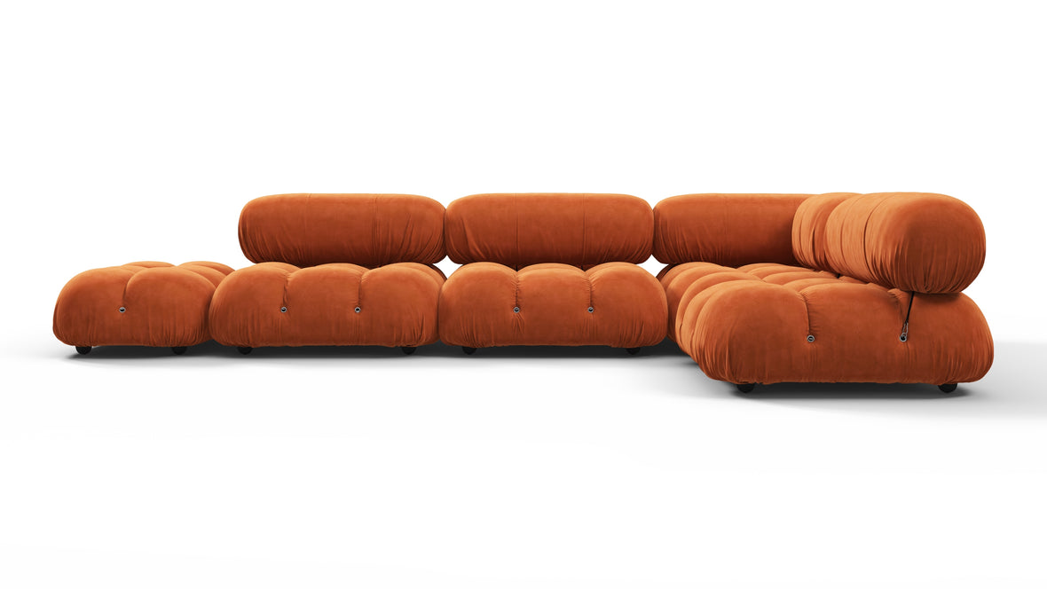 Belia - Belia Sectional, Right Corner, Apricot Velvet