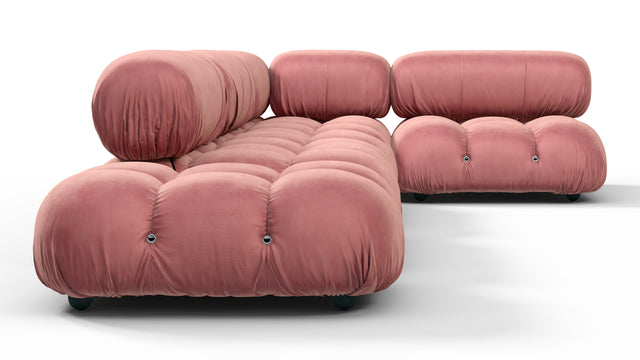 Belia - Belia Sectional, Right Corner, Blush Pink Velvet