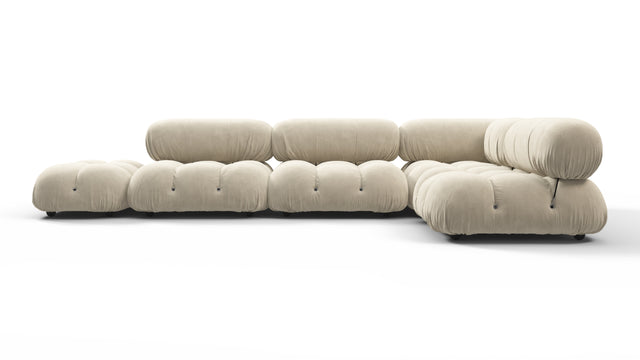 Belia - Belia Sectional, Right Corner, Eggshell Vegan Suede