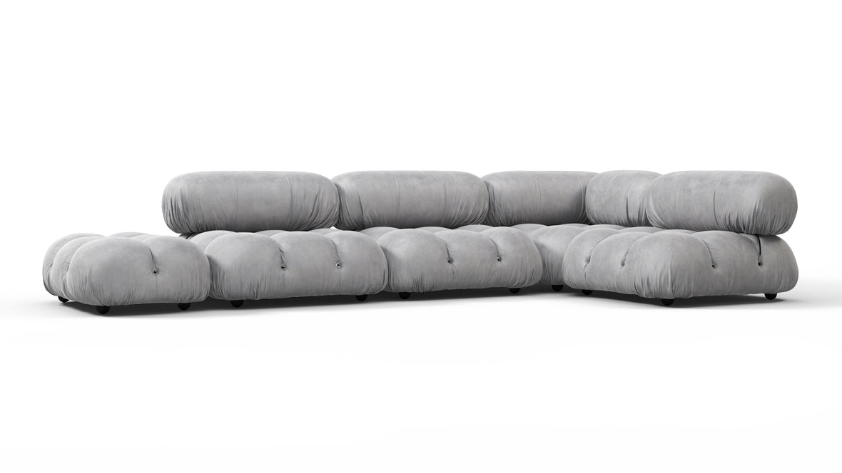 Belia - Belia Sectional, Right Corner, Light Gray Velvet