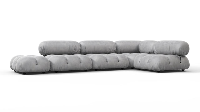 Belia - Belia Sectional, Right Corner, Light Gray Velvet