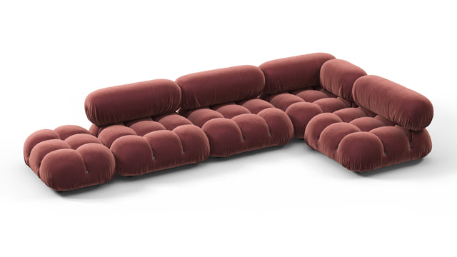 Belia - Belia Sectional, Right Corner, Maroon Velvet