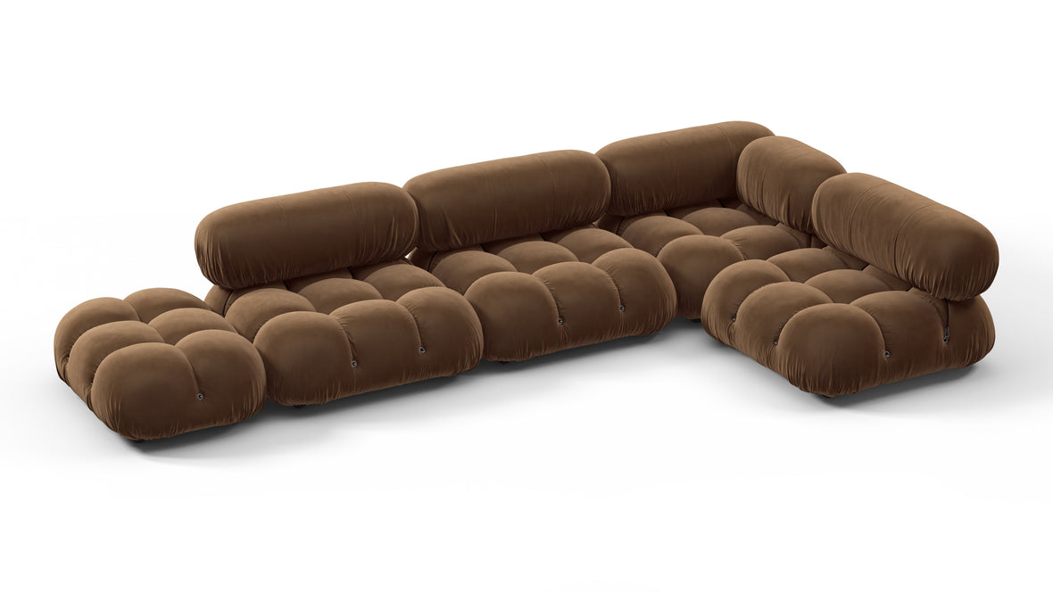 Belia - Belia Sectional, Right Corner, Mocha Velvet