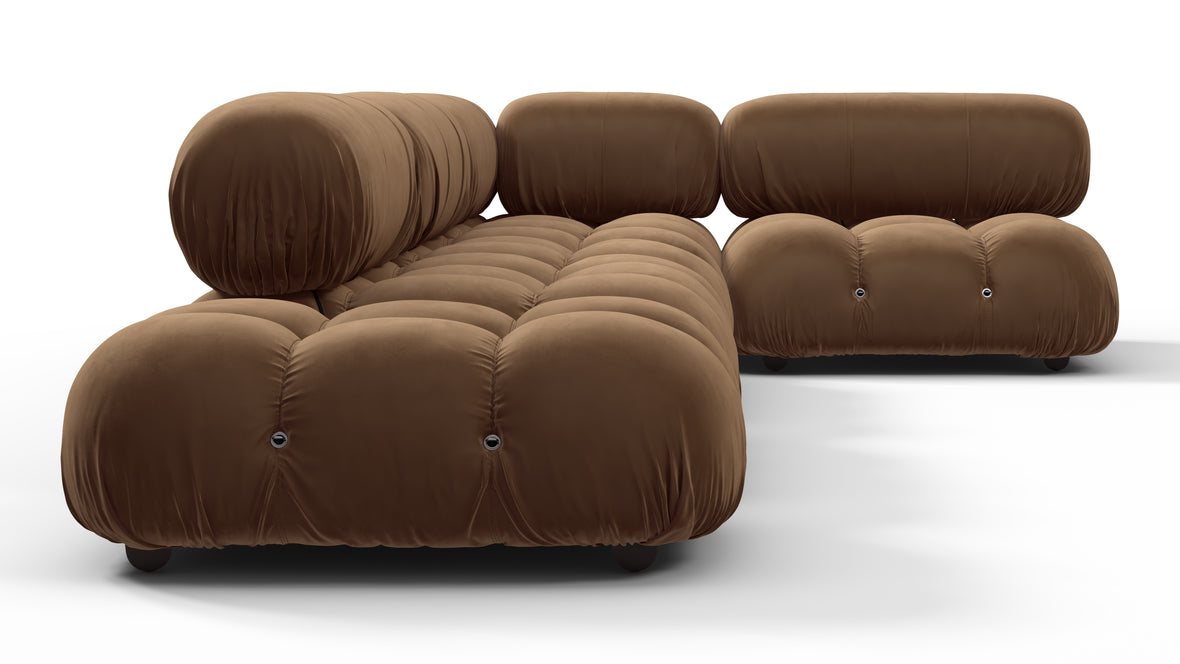 Belia - Belia Sectional, Right Corner, Mocha Velvet