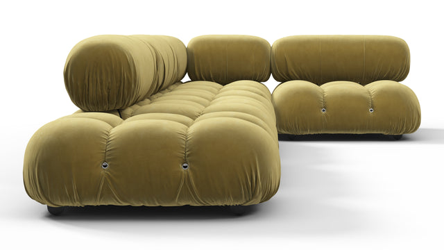 Belia - Belia Sectional, Right Corner, Olive Gold Velvet