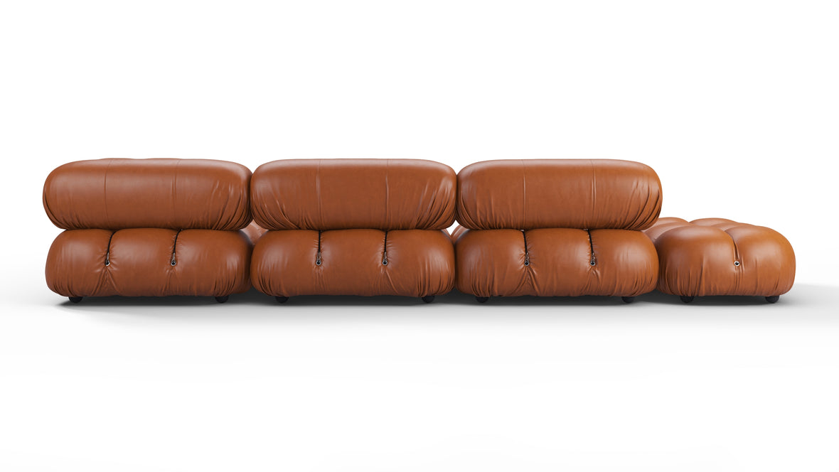 Belia - Belia Sectional, Right Corner, Tan Premium Leather