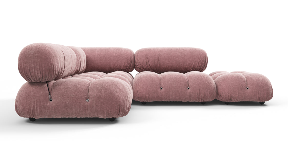 Belia - Belia Sectional, Small Left Corner, Dusty Pink Chenille