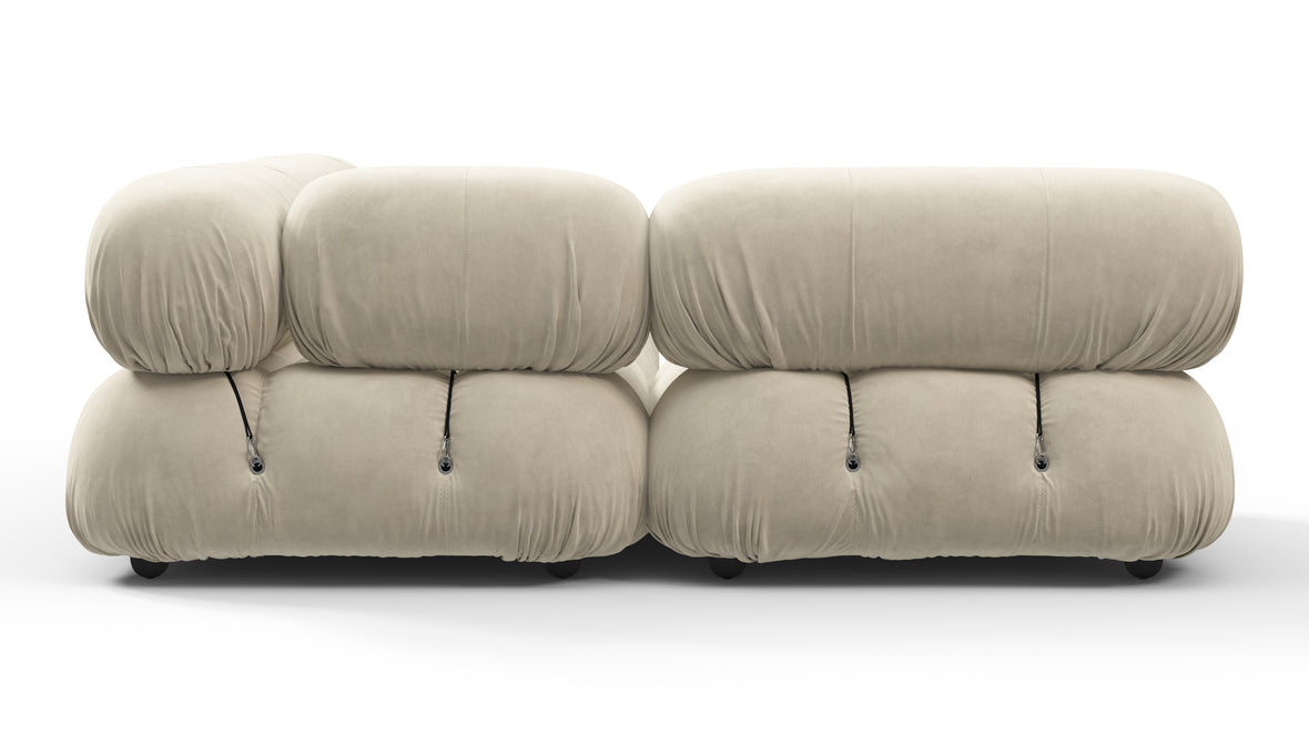 Belia - Belia Sectional, Small Left Corner, Eggshell Vegan Suede