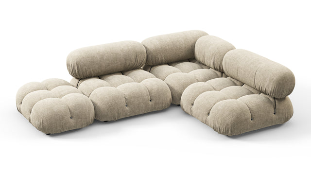 Belia - Belia Sectional, Small Right Corner, Beige Gray Chenille