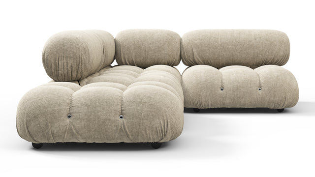 Belia - Belia Sectional, Small Right Corner, Beige Gray Chenille