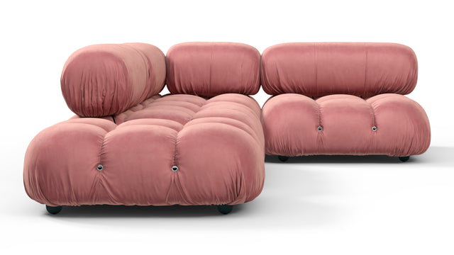 Belia - Belia Sectional, Small Right Corner, Blush Pink Velvet