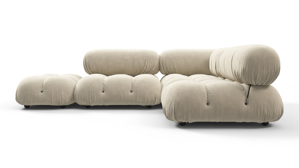 Belia Sectional, Small Right Corner, Eggshell Vegan Suede | Interior Icons