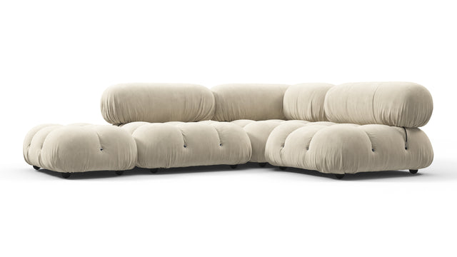 Belia - Belia Sectional, Small Right Corner, Eggshell Vegan Suede