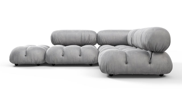 Belia - Belia Sectional, Small Right Corner, Light Gray Velvet