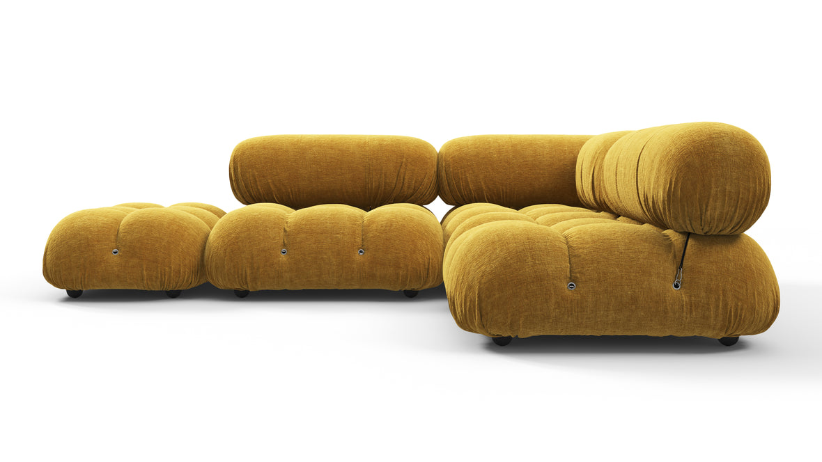 Belia - Belia Sectional, Small Right Corner, Mustard Yellow Chenille