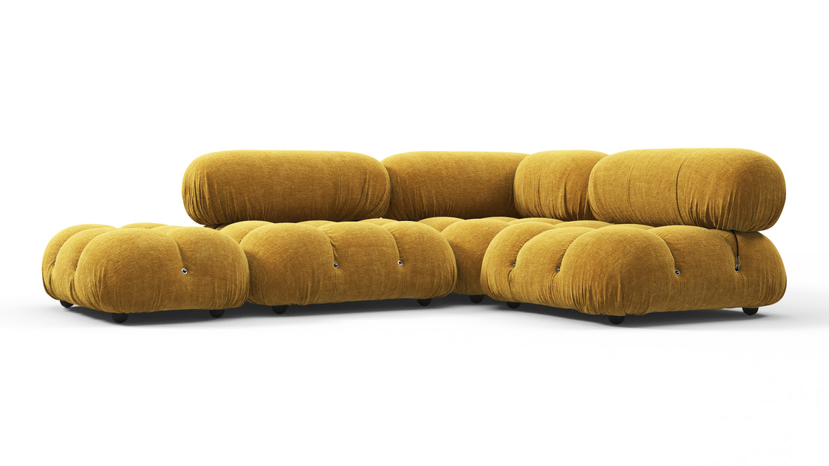 Belia - Belia Sectional, Small Right Corner, Mustard Yellow Chenille