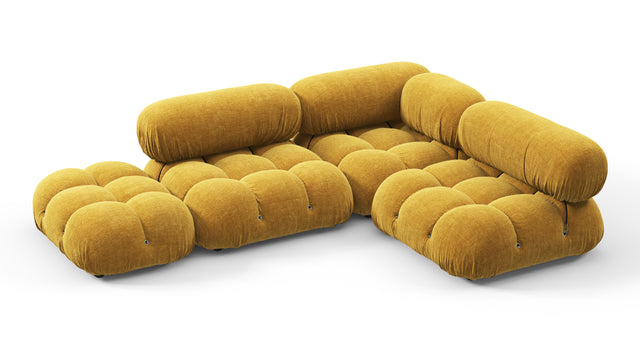 Belia - Belia Sectional, Small Right Corner, Mustard Yellow Chenille