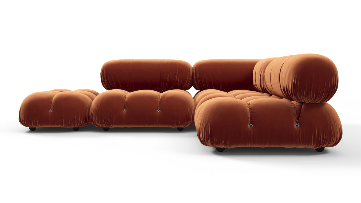 Belia - Belia Sectional, Small Right Corner, Spice Velvet