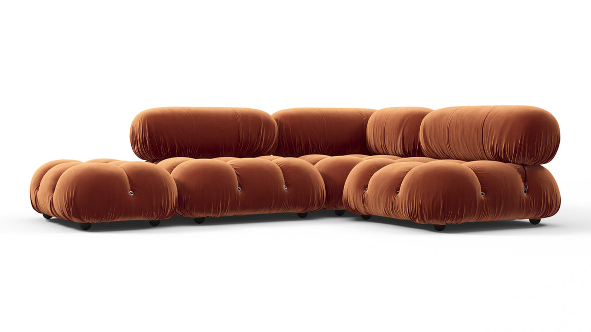 Belia - Belia Sectional, Small Right Corner, Spice Velvet