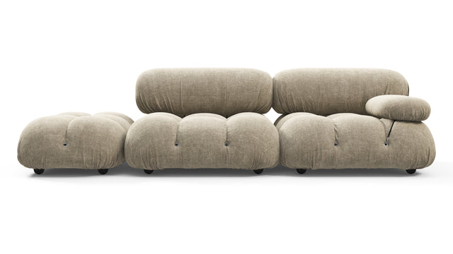 Belia - Belia Open End Sofa, Left, Beige Gray Chenille