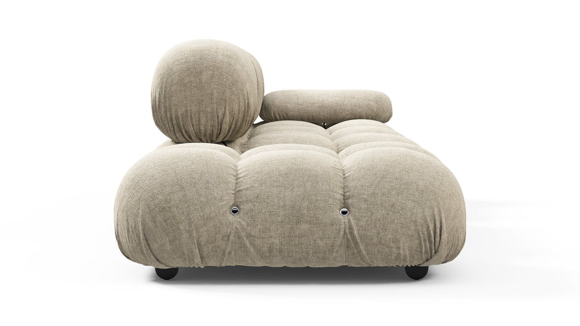 Belia - Belia Open End Sofa, Left, Beige Gray Chenille