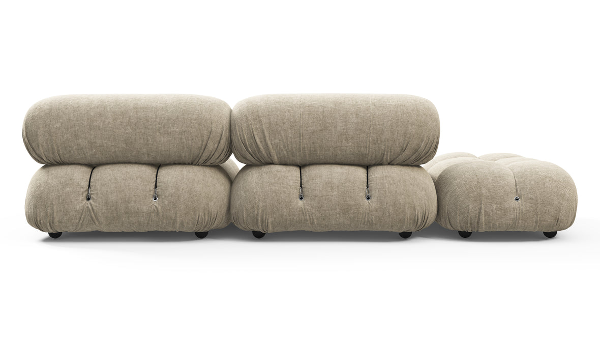 Belia - Belia Open End Sofa, Left, Beige Gray Chenille