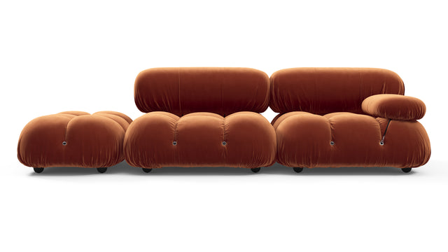 Belia - Belia Open End Sofa, Left, Spice Velvet