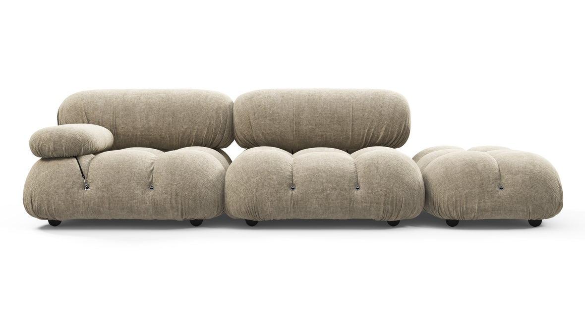 Belia - Belia Open End Sofa, Right, Beige Gray Chenille