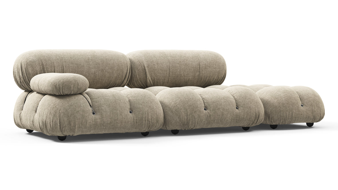 Belia - Belia Open End Sofa, Right, Beige Gray Chenille