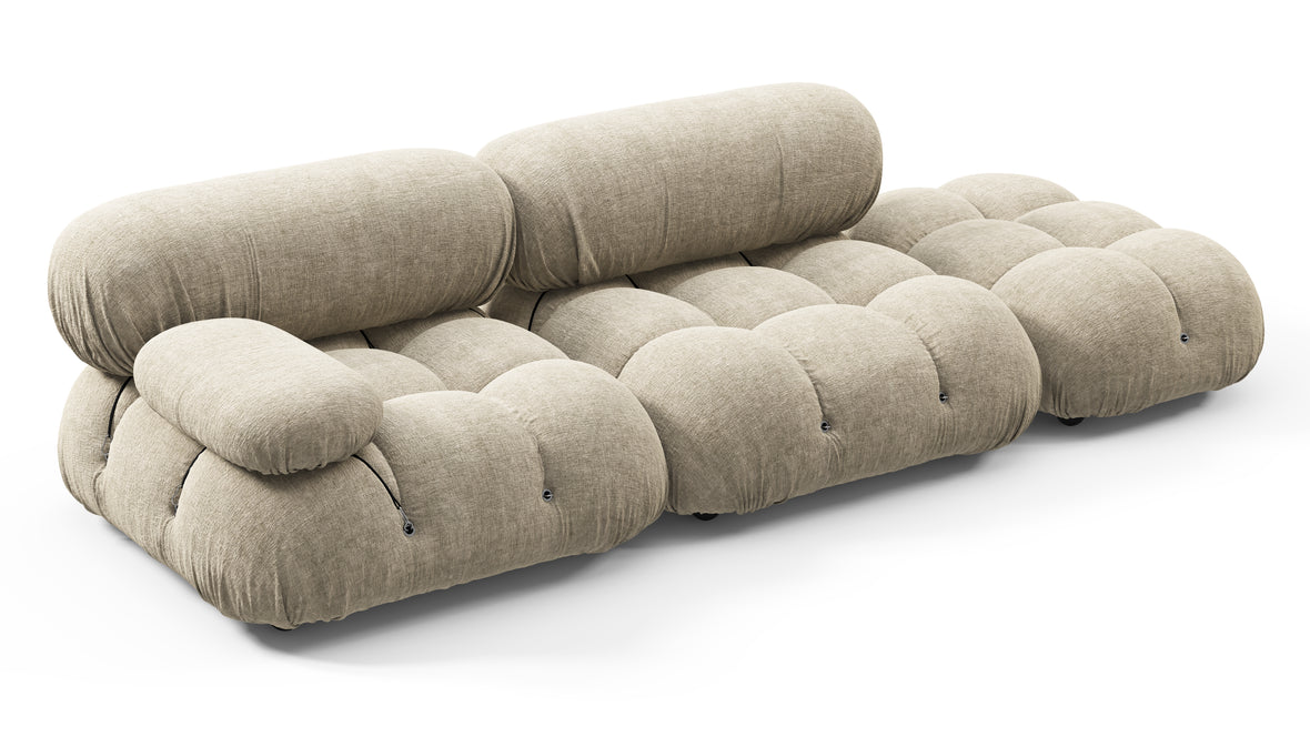 Belia - Belia Open End Sofa, Right, Beige Gray Chenille