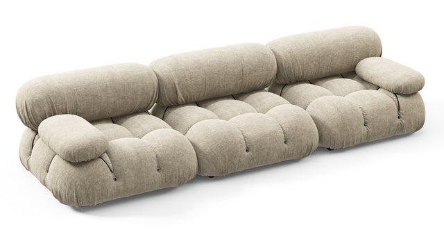 Belia - Belia Three Seater Sofa, Beige Gray Chenille