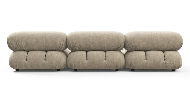 Belia - Belia Three Seater Sofa, Beige Gray Chenille