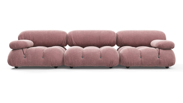 Belia - Belia Three Seater Sofa, Dusty Pink Chenille