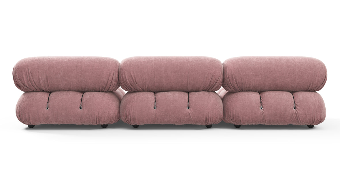 Belia - Belia Three Seater Sofa, Dusty Pink Chenille