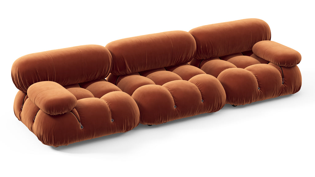 Belia Three Seater Sofa, Spice Velvet | Interior Icons